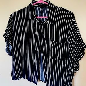 forever 21 button up crop top